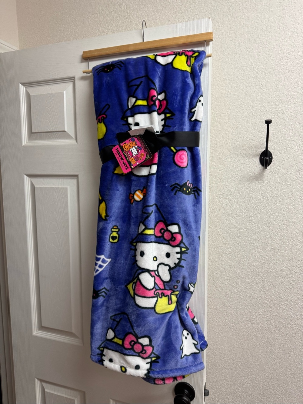 Hello Kitty Purple & Pink Halloween Plush Throw